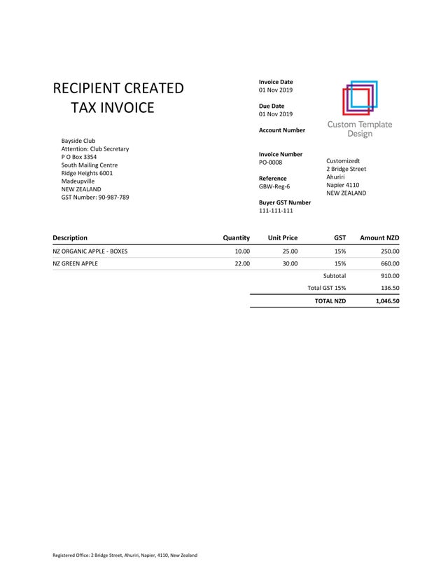 Xero Recipient Created Invoice
